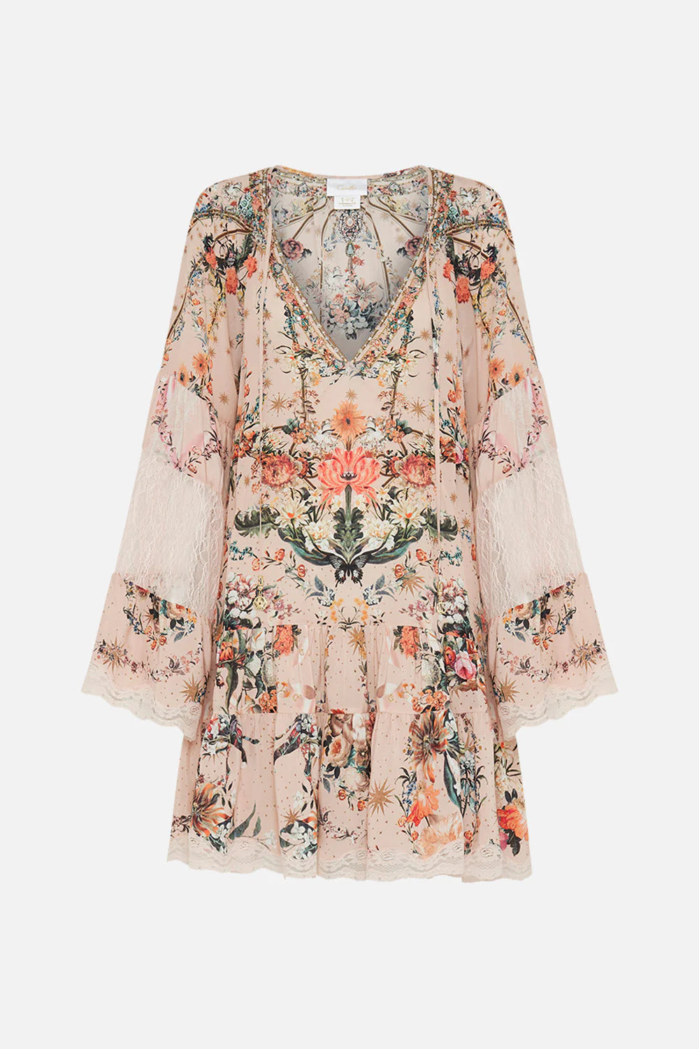 CAMILLA | Rose Garden Revolution A-Line Gathered Panel Dress With Lace