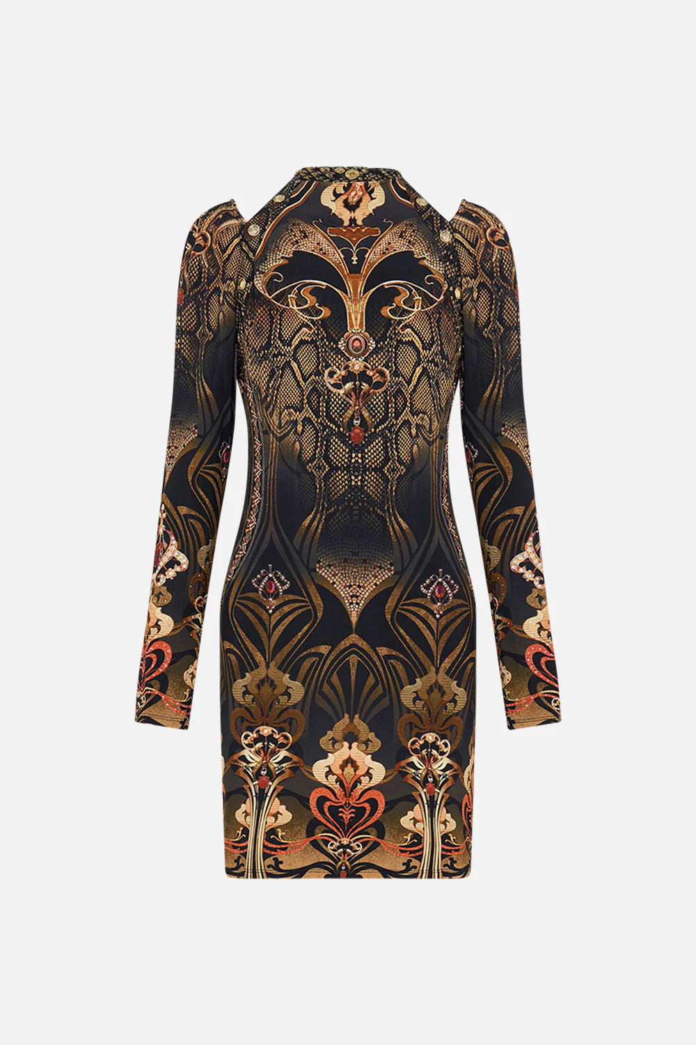 CAMILLA | Nouveau Noir Short Cut Out Shoulder Jersey Dress