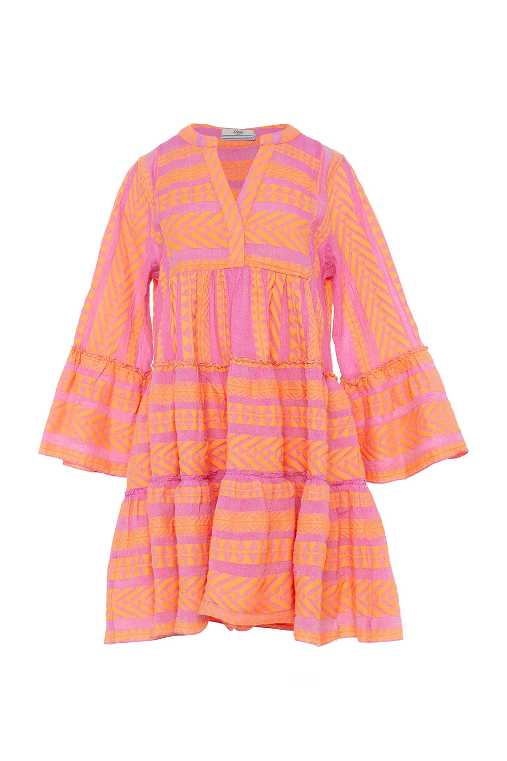 DEVOTION TWINS | ELLA SHORT DRESS NEON ORANGE/FUSCHIA 319.3G