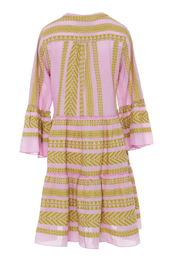 DEVOTION TWINS | ELLA MIDI DRESS LIME/PINK 370.1G