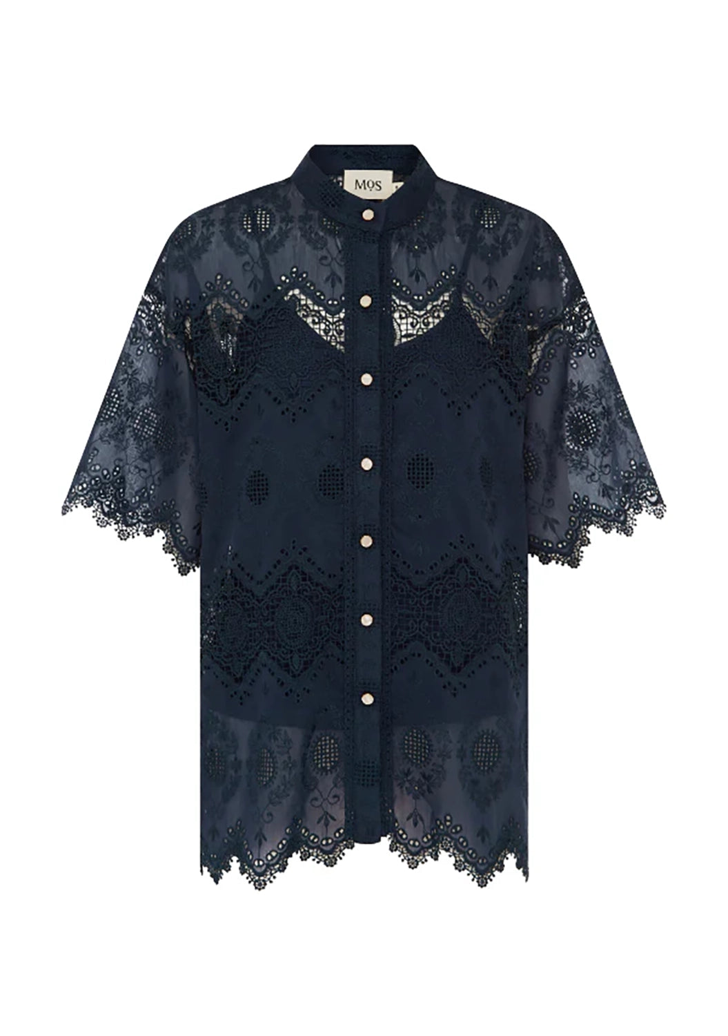 MOS THE LABEL | MARIANA EMBROIDERY BLOUSE | NAVY