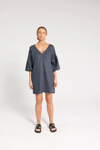 ARYELE | NINA PLEAT SLEEVE DRESS - OCEAN