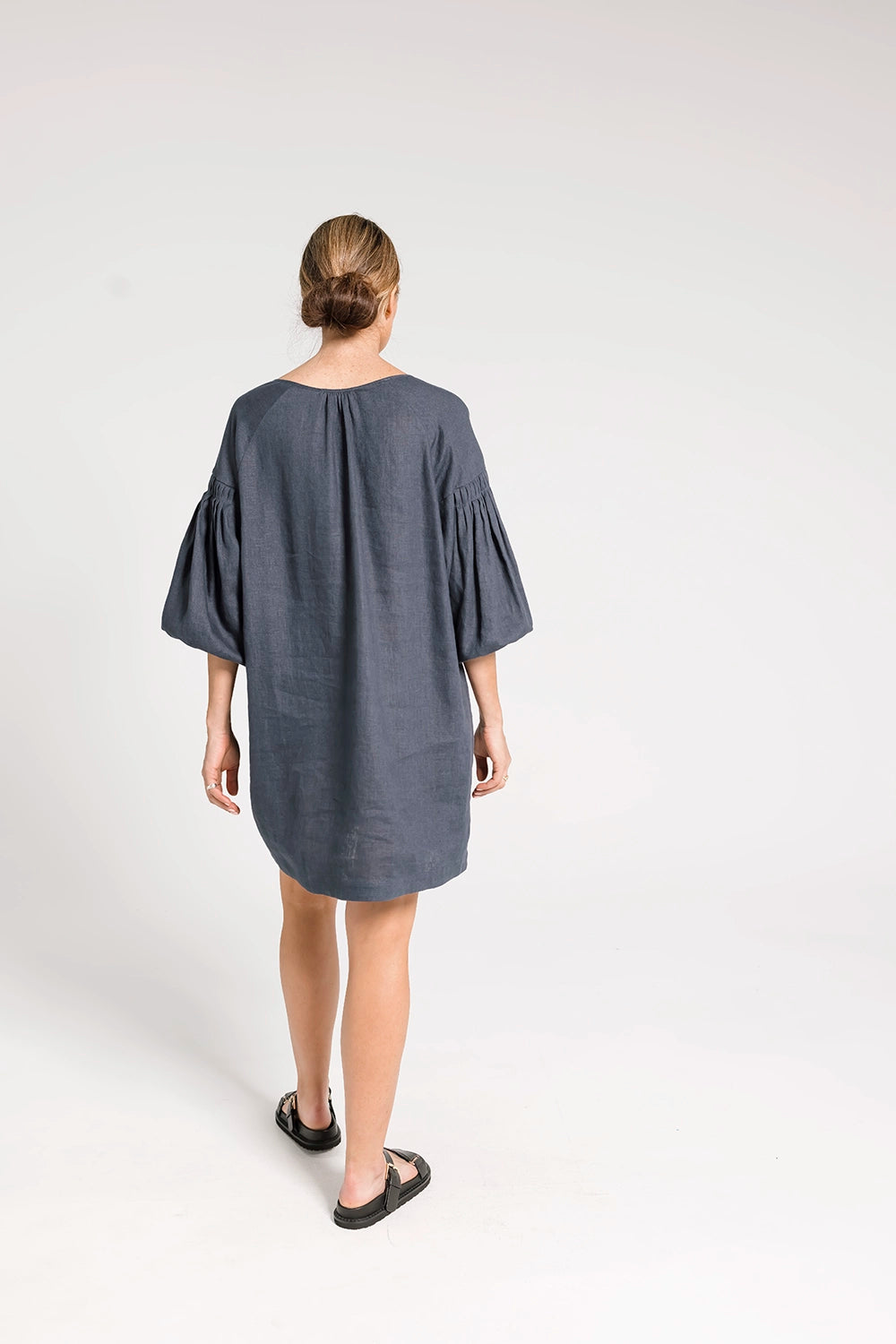 ARYELE | NINA PLEAT SLEEVE DRESS - OCEAN