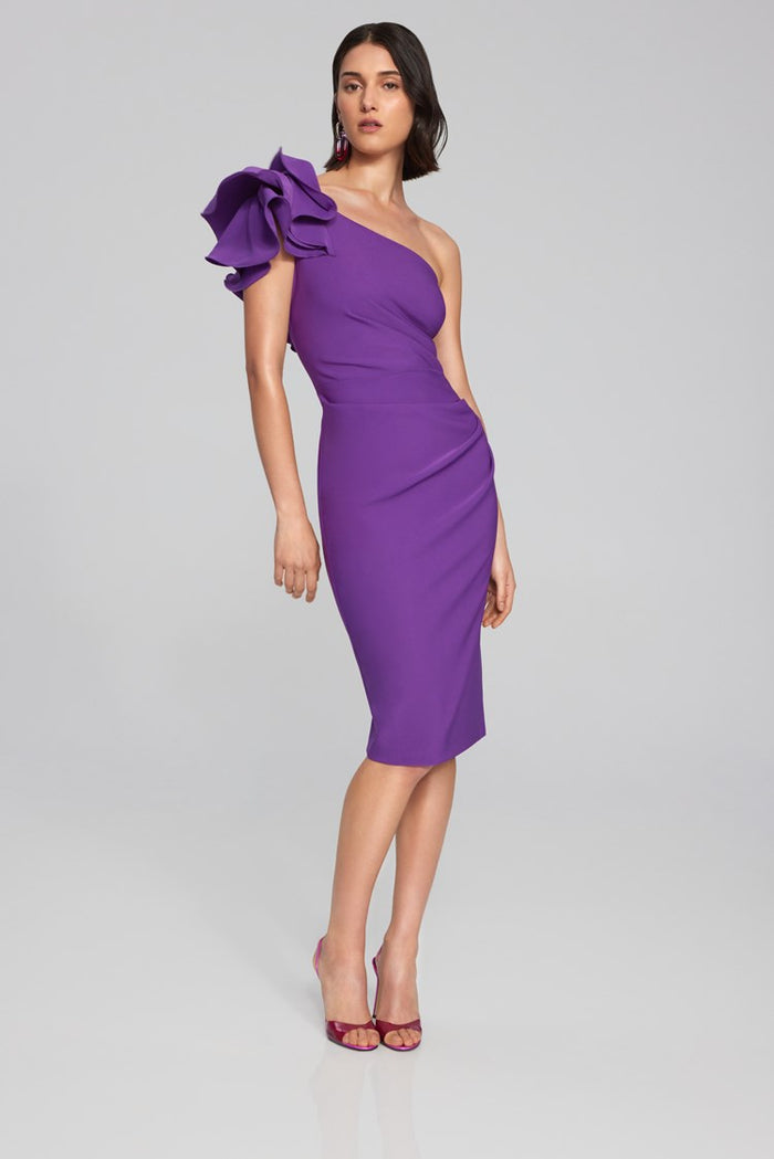 JOSEPH RIBKOFF | Lux Twill One-Shoulder Sheath Dress