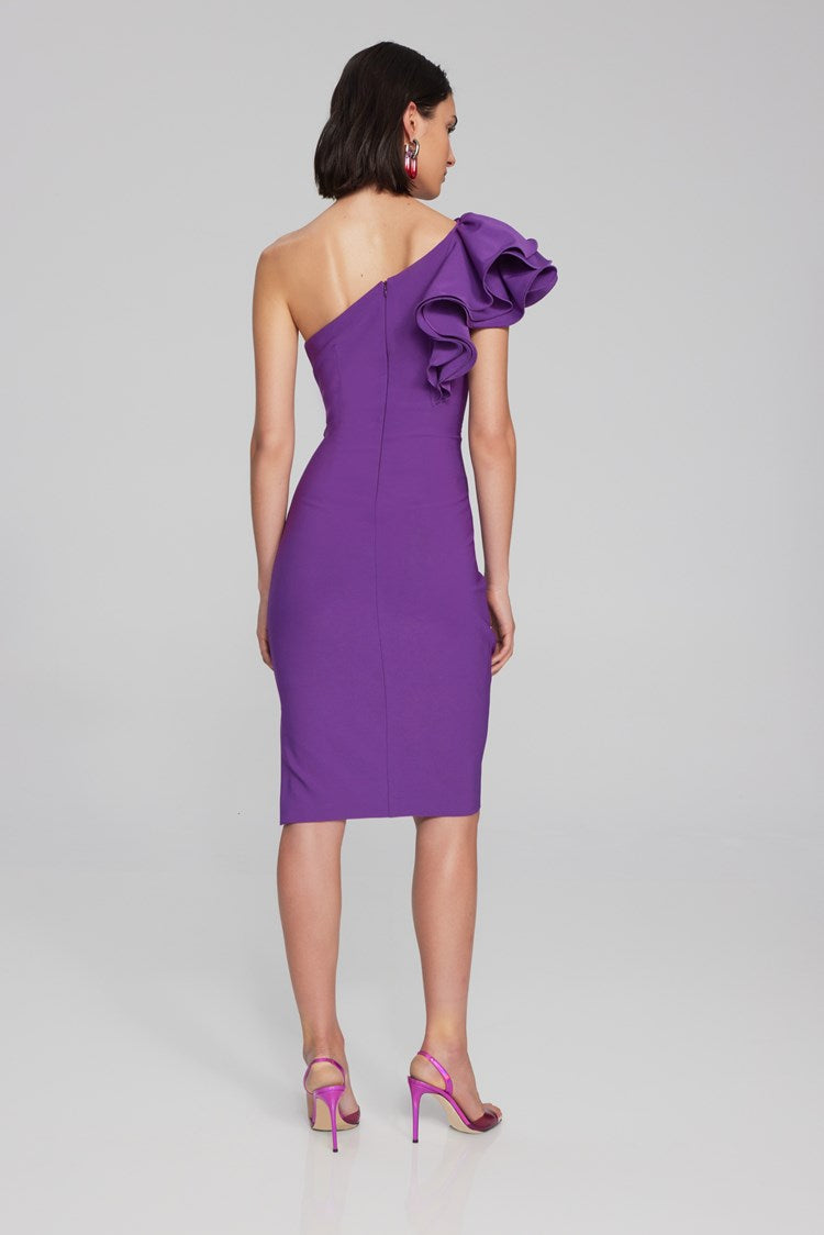 JOSEPH RIBKOFF | Lux Twill One-Shoulder Sheath Dress