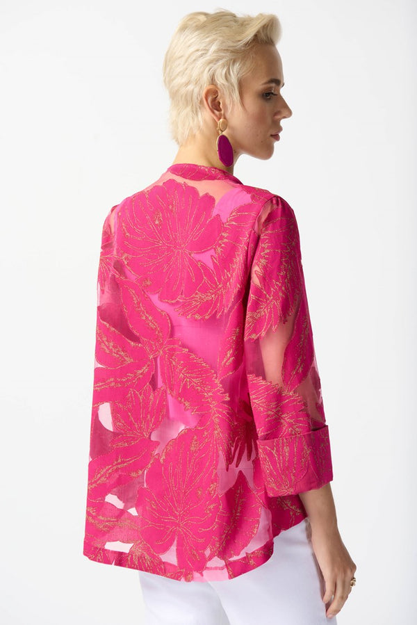 JOSEPH RIBKOFF | Jacquard Tropical Print Swing Jacket