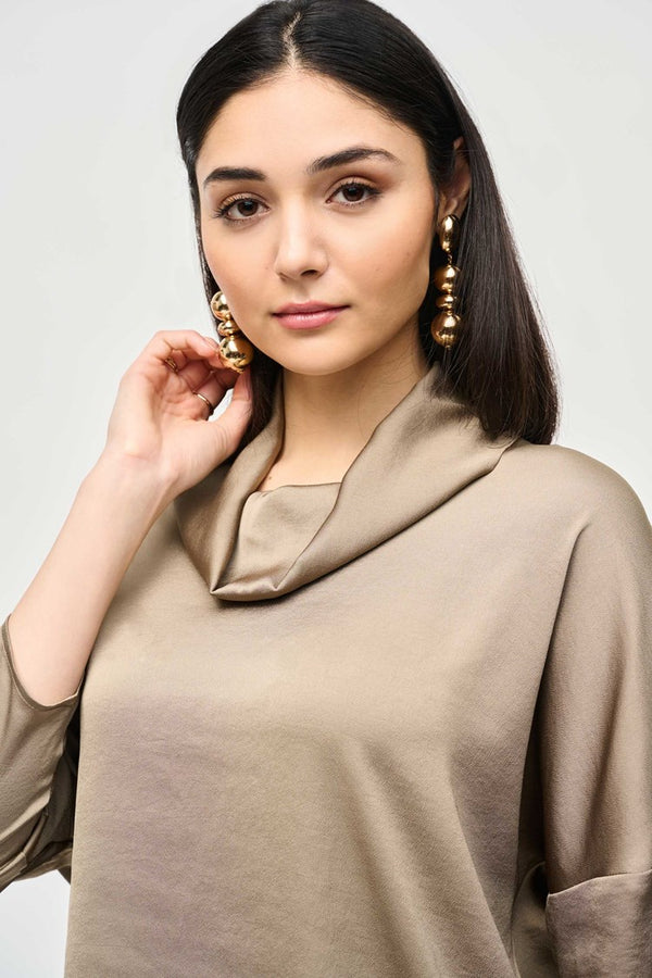 JOSEPH RIBKOFF | Satin Cowl Collar Top 243189