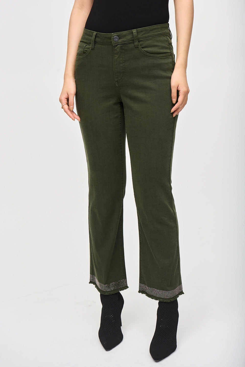 JOSEPH RIBKOFF | Denim Straight Pants With Frayed Hem 243964