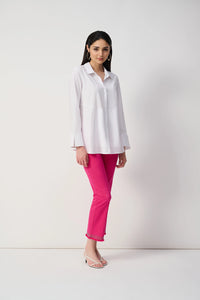 Joseph Ribkoff | Classic Straight - Leg Jean With Frayed Hem - Geranium