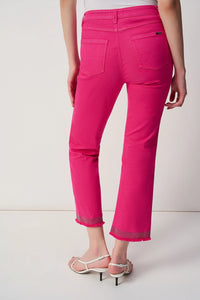 Joseph Ribkoff | Classic Straight - Leg Jean With Frayed Hem - Geranium