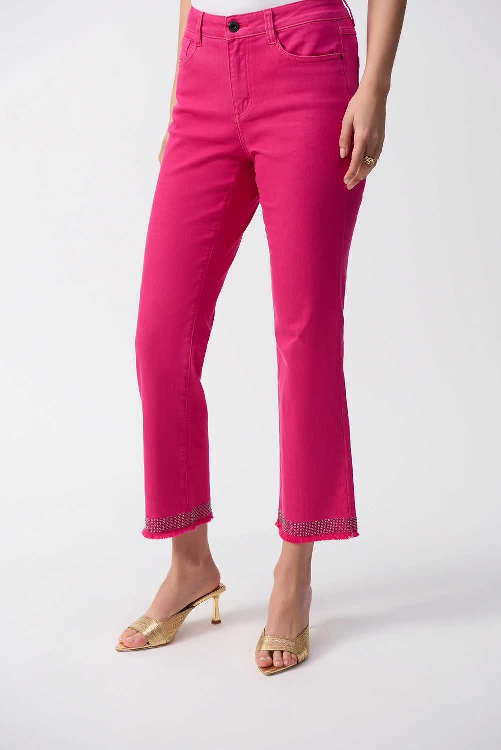 Joseph Ribkoff | Classic Straight - Leg Jean With Frayed Hem - Geranium