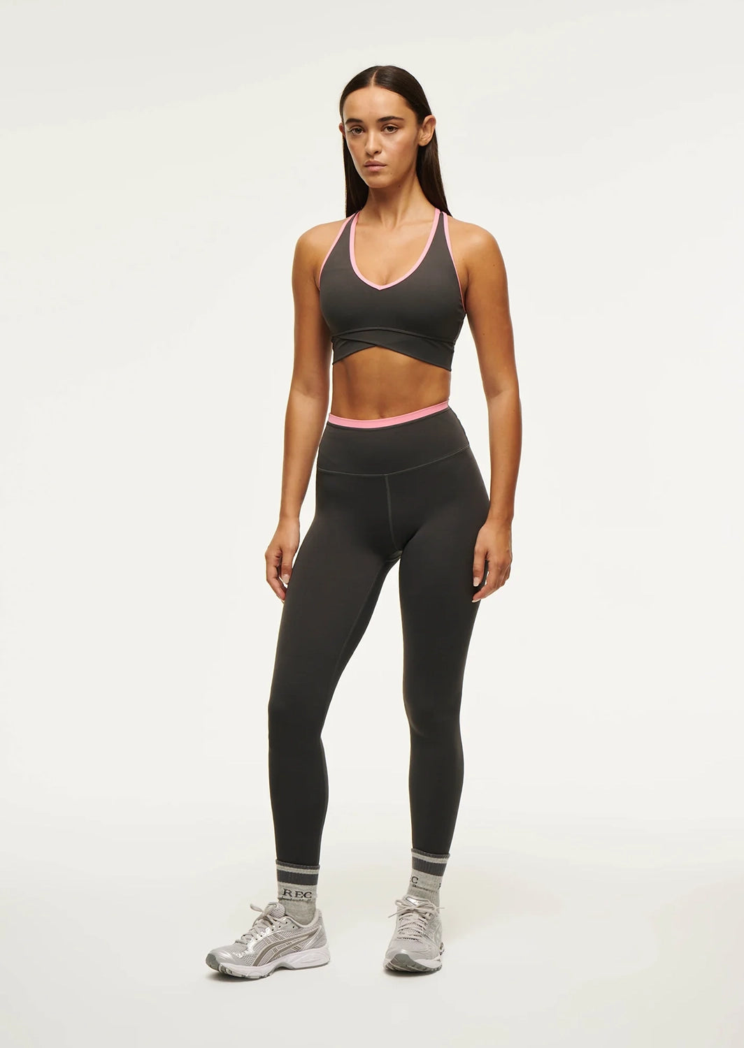 P.E NATION |VITA FULL LENGTH LEGGINGS |ASPHALT/PINK LEMONADE