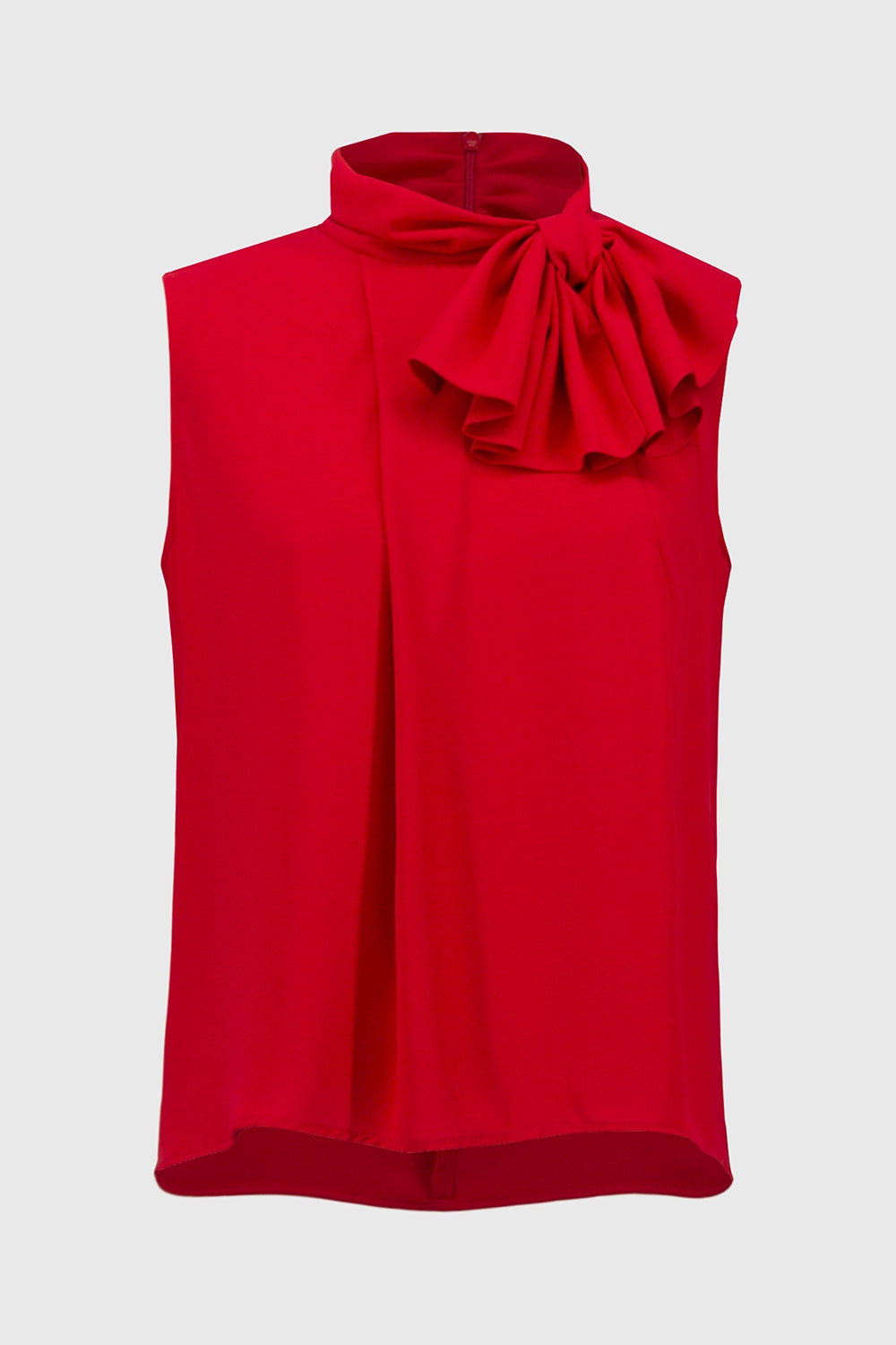 Joseph Ribkoff | Georgette Sleeveless Top With Bow Collar in Radiant Red