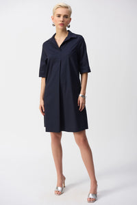 Joseph Ribkoff | Stretch Poplin Trapeze Dress in Midnight Blue