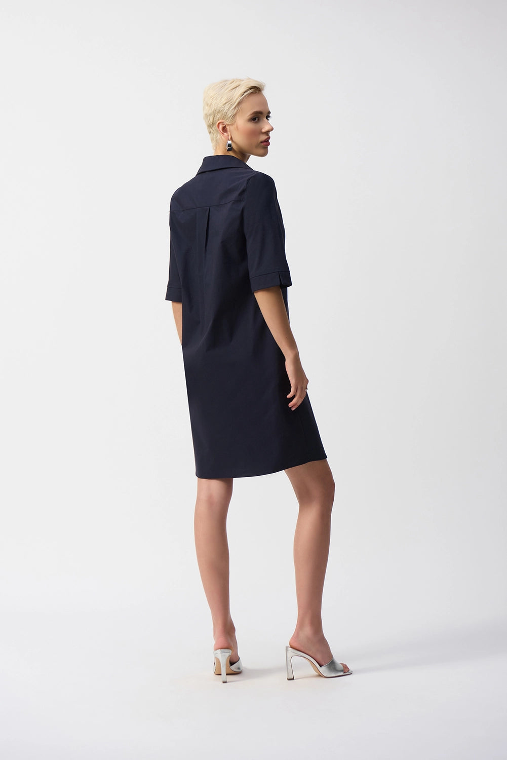 Joseph Ribkoff | Stretch Poplin Trapeze Dress in Midnight Blue