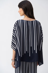 Joseph Ribkoff | Georgette Abstract Print Poncho Top in Midnight Blue/Multi