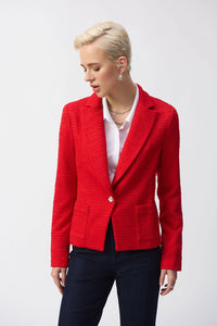 Joseph Ribkoff | Bouclé Fitted Blazer in Radiant Red