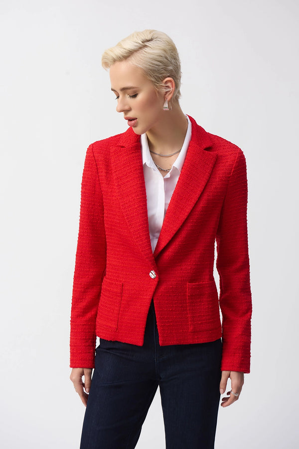 Joseph Ribkoff | Bouclé Fitted Blazer in Radiant Red