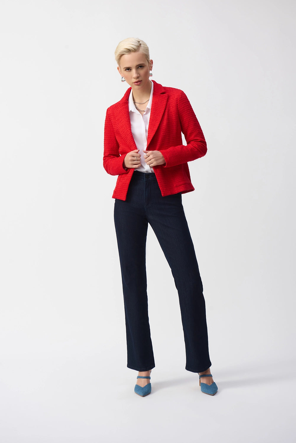 Joseph Ribkoff | Bouclé Fitted Blazer in Radiant Red