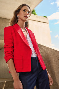 Joseph Ribkoff | Bouclé Fitted Blazer in Radiant Red