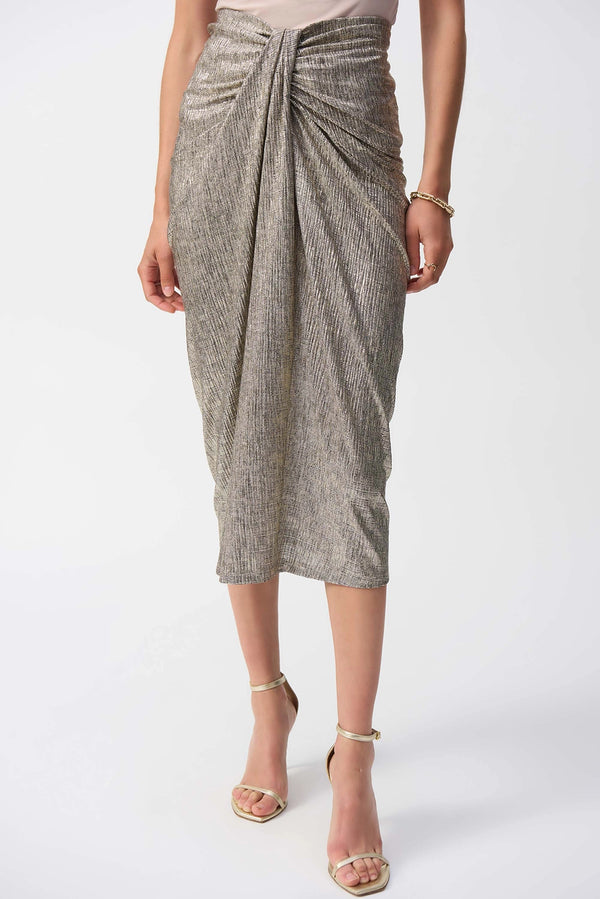 Joseph Ribkoff | Foiled Knit Draped Pencil Skirt 251283