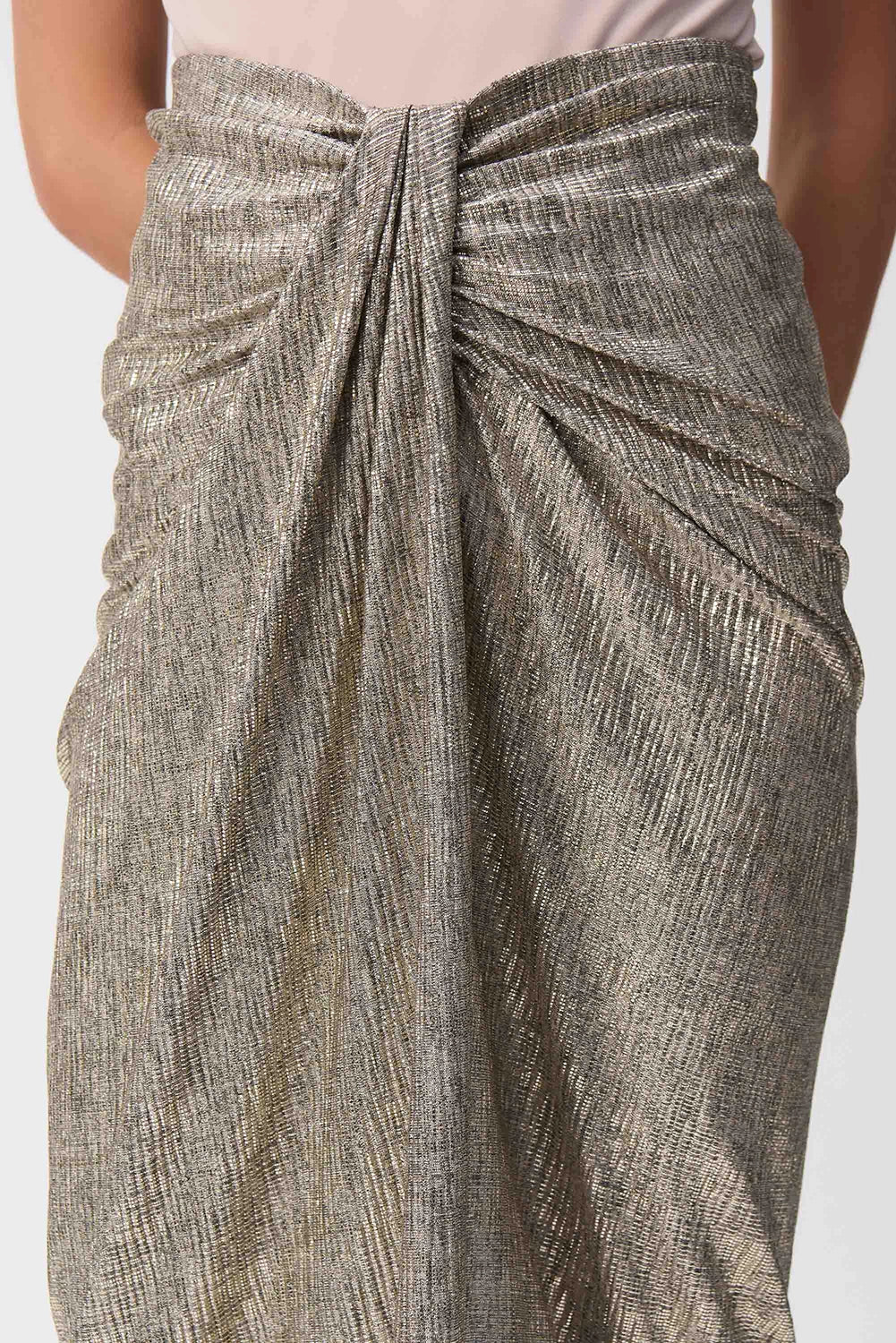 Joseph Ribkoff | Foiled Knit Draped Pencil Skirt 251283