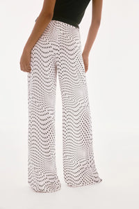 Joseph Ribkoff | Signature | Satin Dot Print Belted Wide Leg Pants