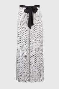 Joseph Ribkoff | Signature | Satin Dot Print Belted Wide Leg Pants