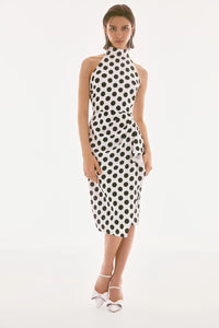 Joseph Ribkoff | Signature | Lux Twill Dot Print Halter Dress