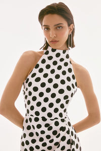 Joseph Ribkoff | Signature | Lux Twill Dot Print Halter Dress