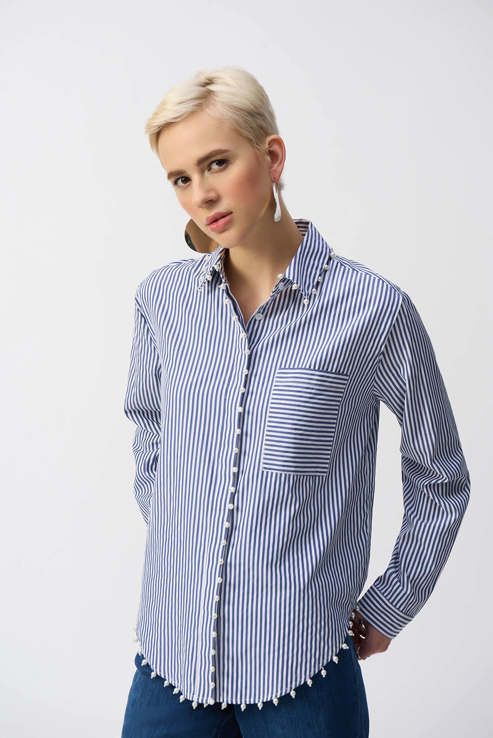 Joseph Ribkoff | Striped Stretch Cotton Shirt 251942