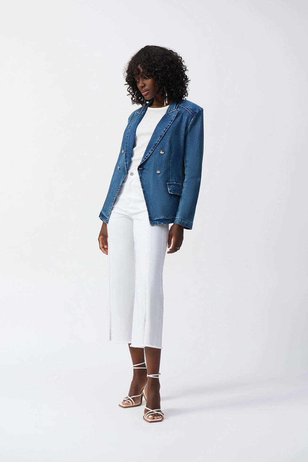 Joseph Ribkoff | Stretch Denim Double-Breasted Blazer 251962