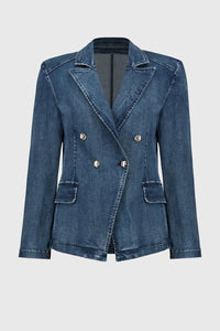 Joseph Ribkoff | Stretch Denim Double-Breasted Blazer 251962