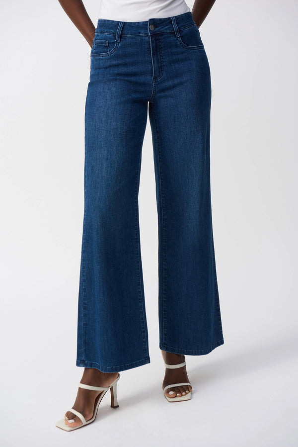 Joseph Ribkoff | Goldie | Classic Wide-Leg Stretch Jeans in Denim Medium Blue