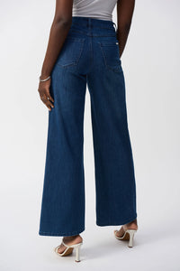 Joseph Ribkoff | Goldie | Classic Wide-Leg Stretch Jeans in Denim Medium Blue