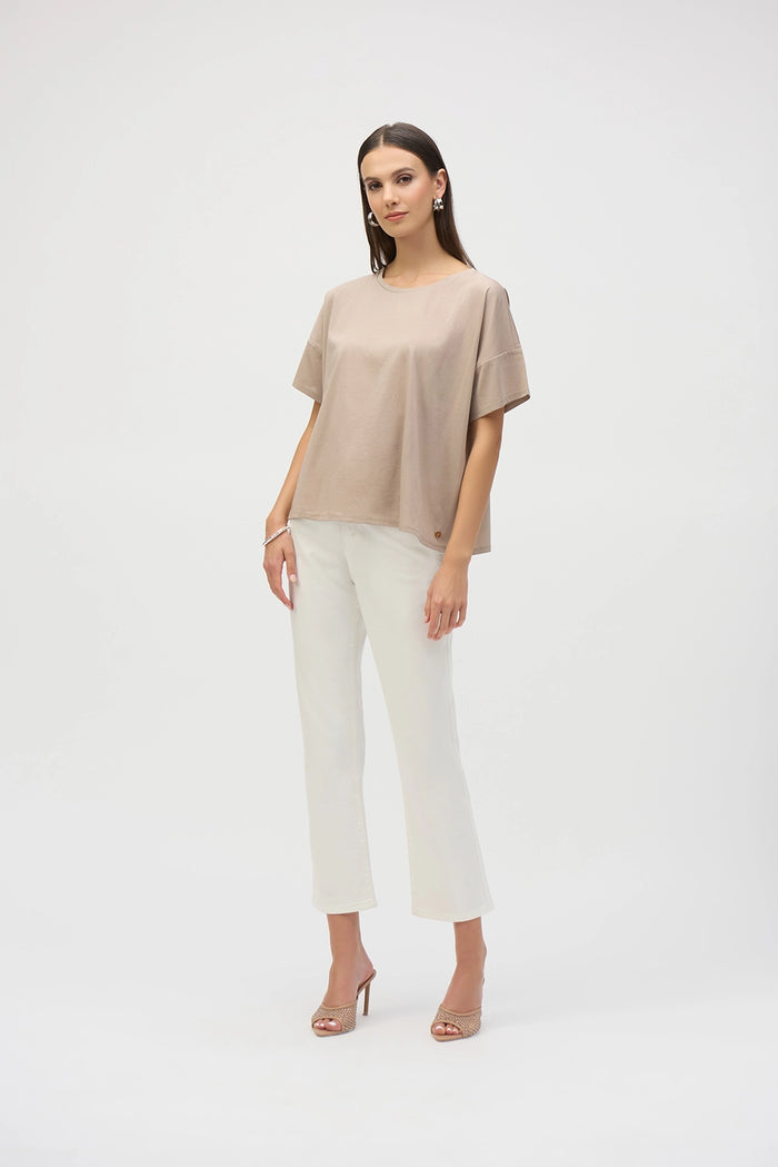 Joseph Ribkoff Organic Cotton Boxy T-Shirt in Dune 252900