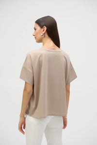 Joseph Ribkoff Organic Cotton Boxy T-Shirt in Dune 252900