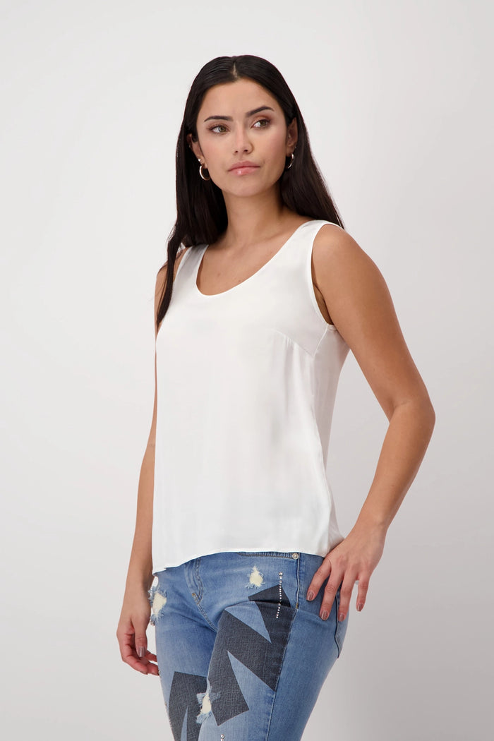 MONARI | Round Neck Blouse in Off White 408412