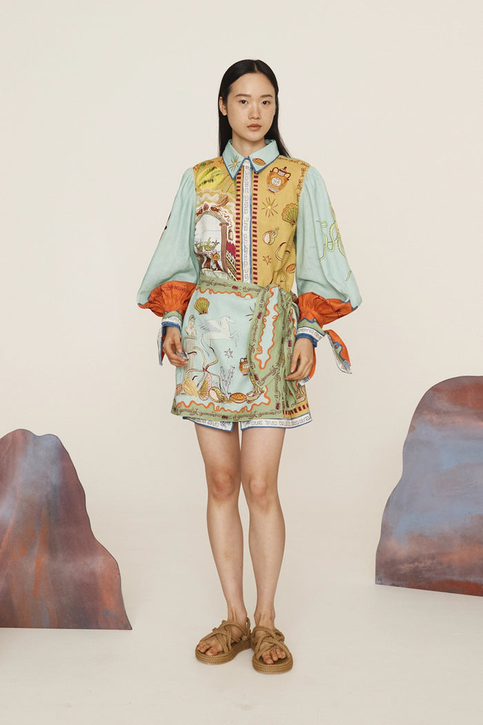 ALEMAIS | SURREALIST SUMMER MINI SHIRTDRESS