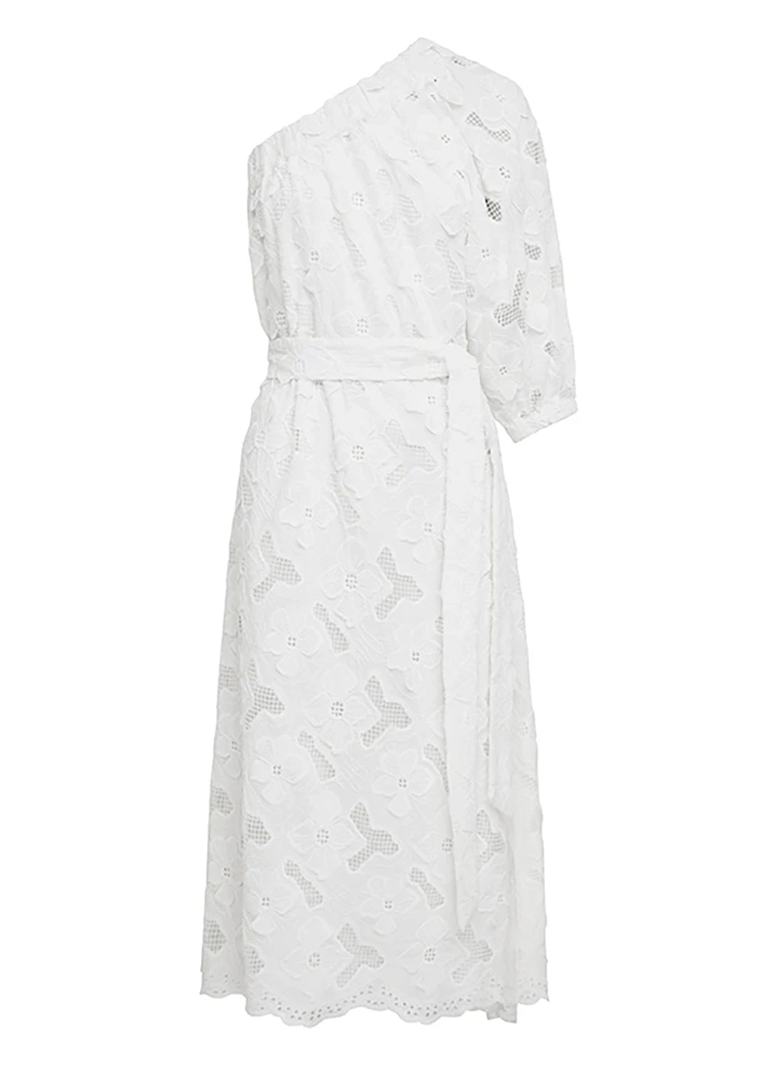 MOS THE LABEL | LUNA EMBROIDERY ONE SHOULDER DRESS - IVORY