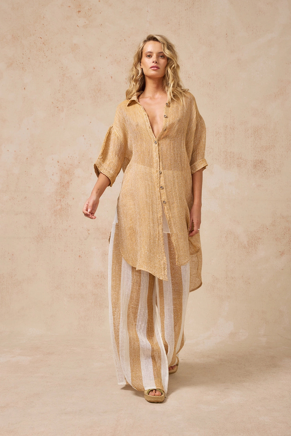 ESTILO EMPORIO | Bonato Shirt Dress - Rete Oro