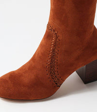 MOLLINI | Sari Chestnut Stretch Microsuede Knee High Boots