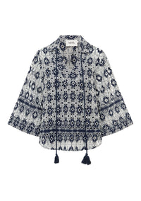 MOS THE LABEL | PEDRA EMBROIDERY BLOUSE | NAVY