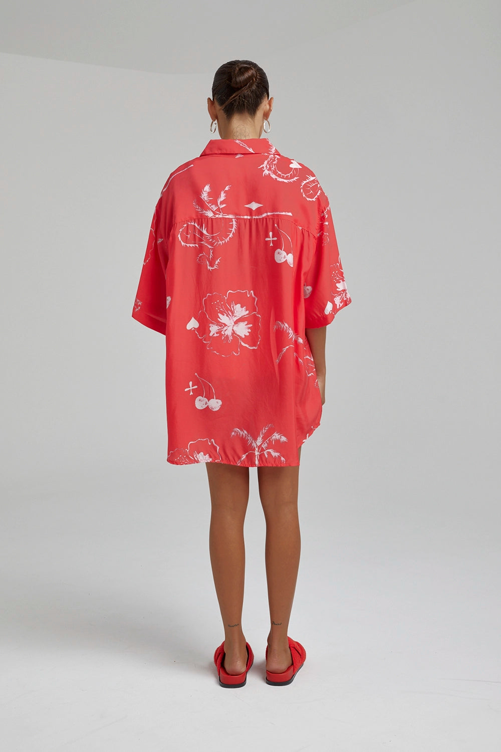 SUMMI SUMMI | CUPRO BIG SHIRT RED DRAGON OF HEARTS