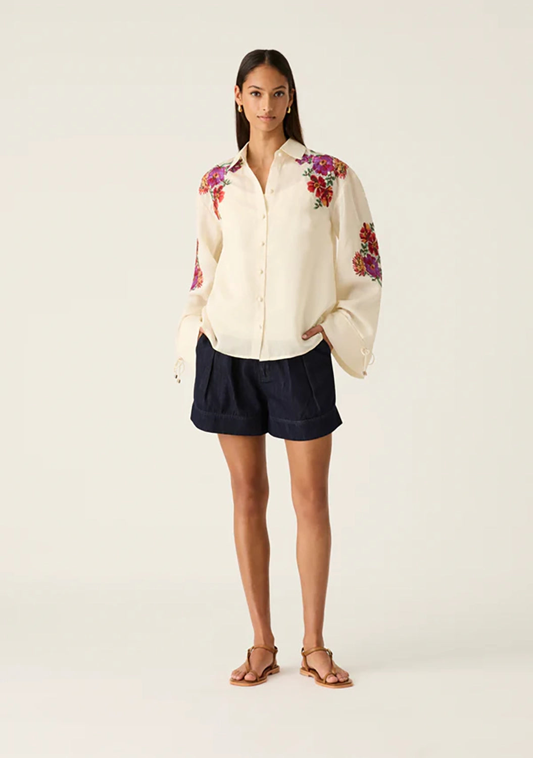 MOS THE LABEL | FRIDA EMBROIDERY SHIRT - IVORY