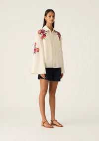 MOS THE LABEL | FRIDA EMBROIDERY SHIRT - IVORY