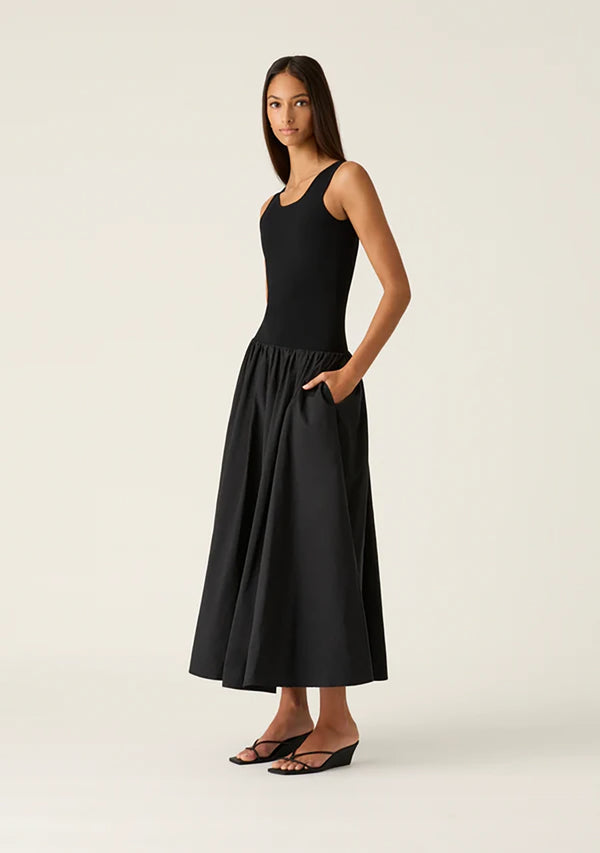 MOS THE LABEL | SOPHIA MIDI DRESS - BLACK