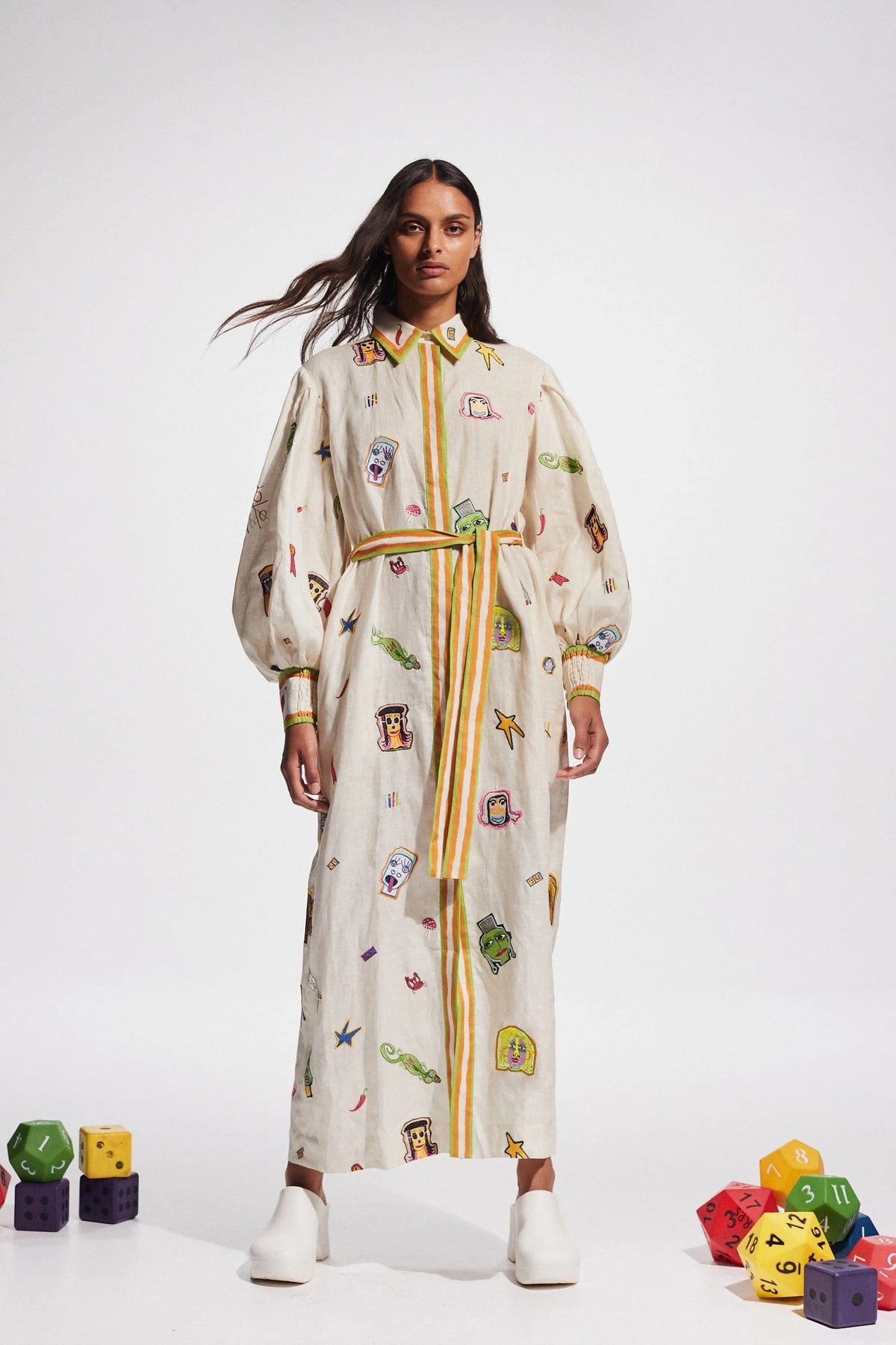 Alemais Checkers Embroided Shirtdress