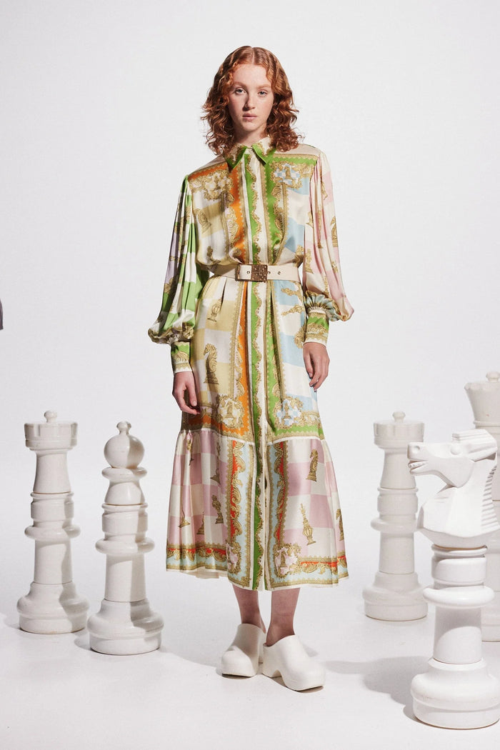 ALEMAIS | CHECKMATE SILK SHIRTDRESS