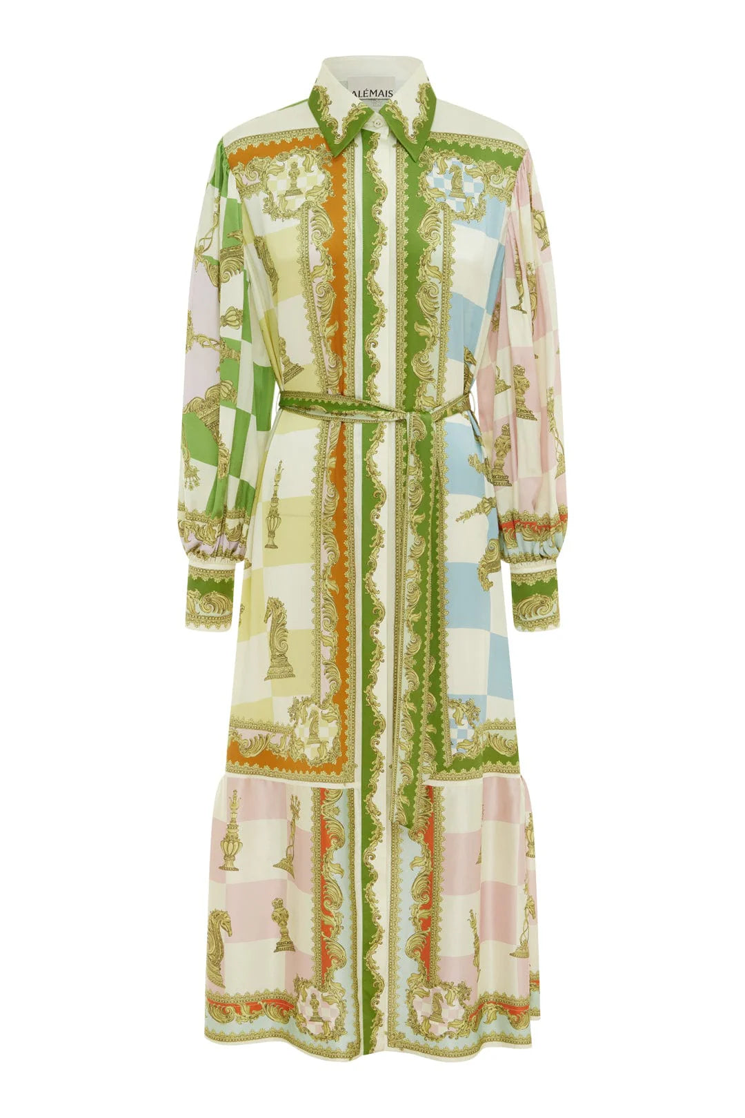 ALEMAIS | CHECKMATE SILK SHIRTDRESS